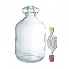 Single Glass 1 Gallon Demi John - With Rubber Bung & Airlock For Wine Making