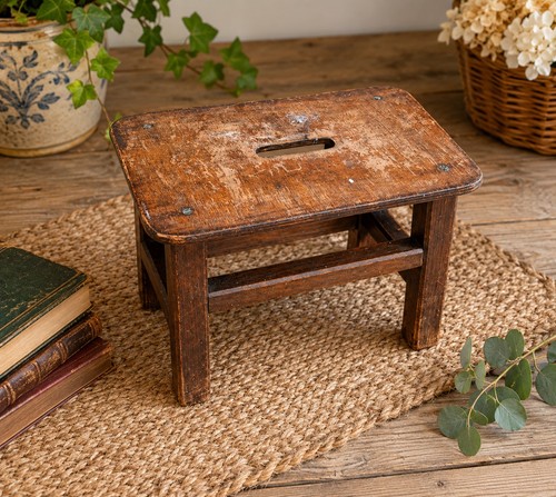 Vintage wooden step stool - vintage,