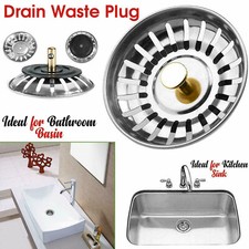 PREMIUM KITCHEN SINK REPLACEMENT DRAIN WASTE PLUG BASIN STRAINER DRAINER 80MM UK
