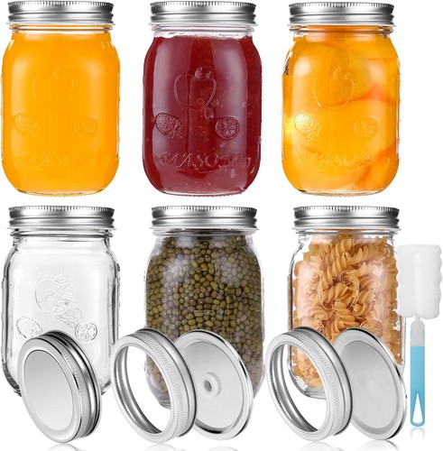Glass mason jars 450ml 16oz - mason,
