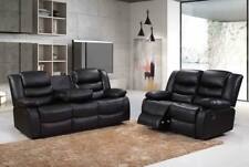 Roma Black Aire Leather Recliner Sofa | Corner Recliner Sofa | 3 2 1 Seater Sets