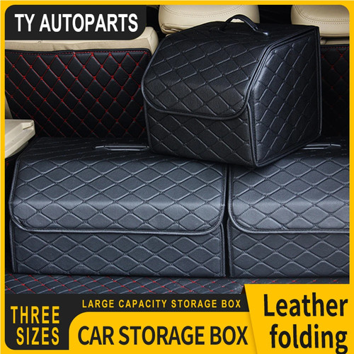 Leather trunk cargo organizer - leather,