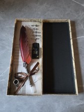 Quill Dip Pen Writing Ink Set Calligraphy Feather Gift Box