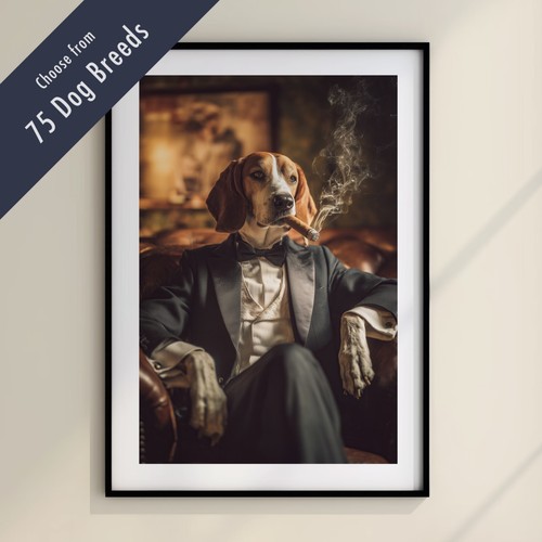 Funny dog smoking - funny, cigar