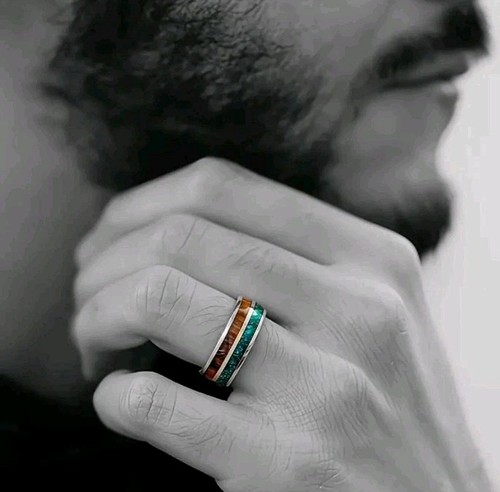 Wood inlay ring - wood,