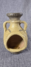 Small Clay Chiminea Vintage Terracotta Mini Tea Light Votive Tabletop Art