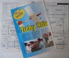 TICHY STICK 24 or 18in SPAN COX .010 FULL SIZE PLANS & ARTICLE - RCM&E DEC 1995