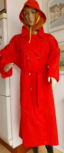 Red raincoat rubber coat - raincoat,