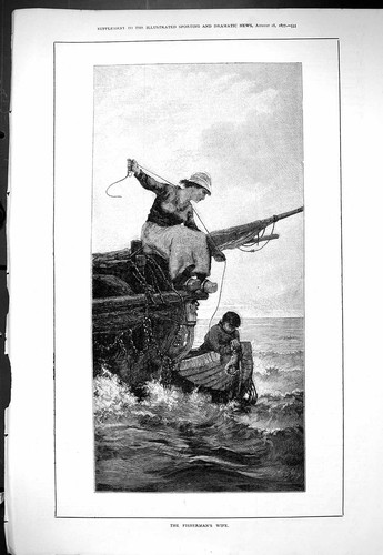 Original old antique print - old,