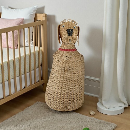 Wicker dog basket - dog,