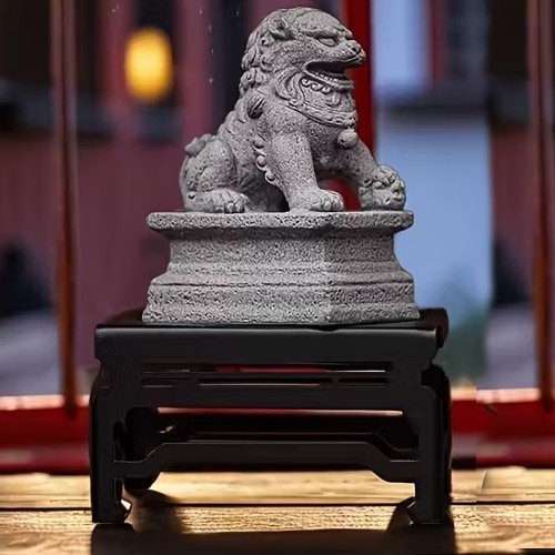 Mini chinese stone lion - stone,