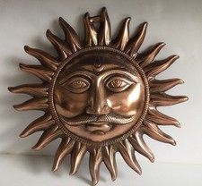 Large 9.5'' Sun Face Ornament Sun Mask Plaque wall hanging Buddha Garden