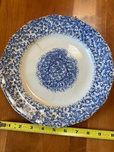 Antique blue spongeware - blue,