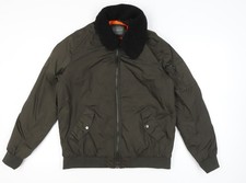 Primark Men’s Green Bomber Jacket L Short Polyester Casual