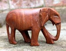 Vtg Hand Carved South African Wooden Elephant Collectable Figurine Ornament