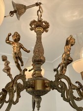 Vintage 5 Arm Chandelier Putti