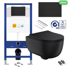 Black Wall Hung Toilet D Shape