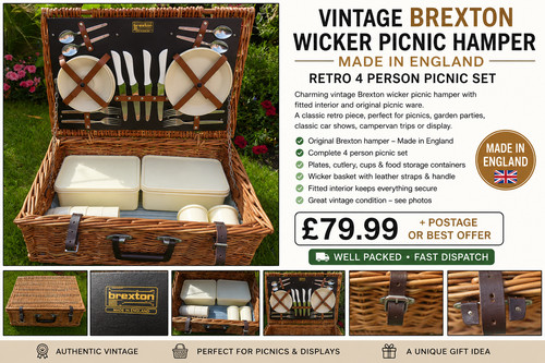 Vintage brexton wicker - wicker, picnic