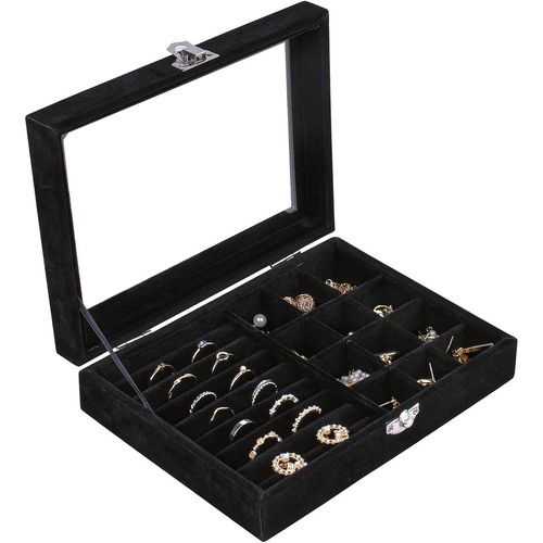 Black velvet jewellery display - black,