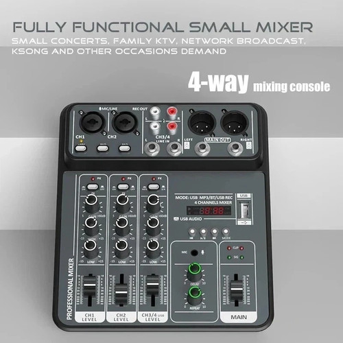 Channel audio mixer with 48v - audio,