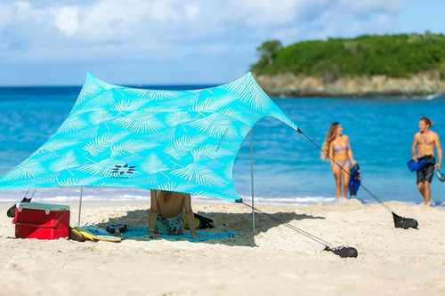 Portable beach tent with sand - portable,