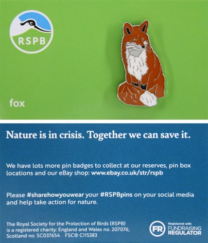 Rspb pin badge - badge, sitting