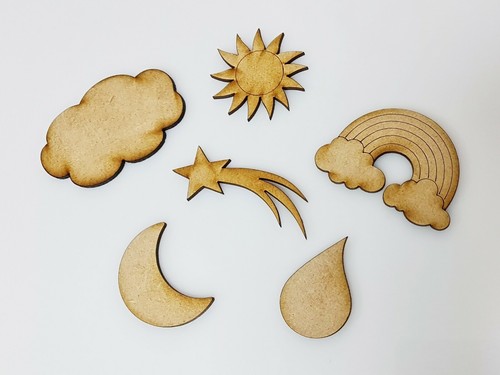 Wooden mdf weather - wooden, shapes