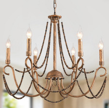 French Vintage Style 6-Arm Hanging Chandelier (CHLR69)
