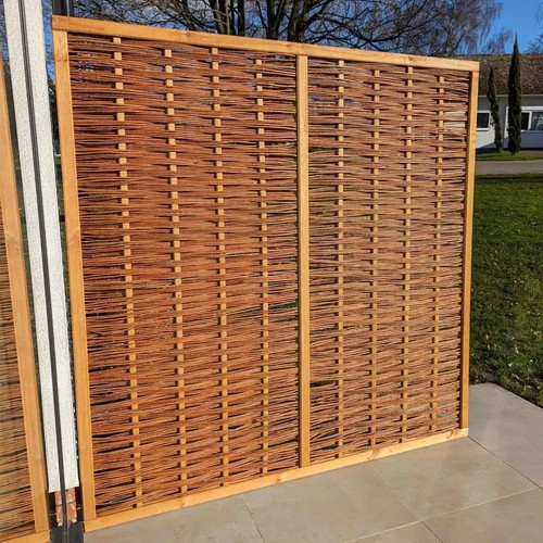 Framed willow hurdle fence - hurdle,