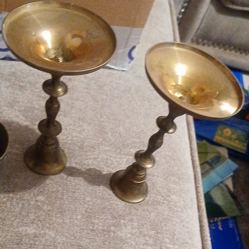 Pair brass chamberstick - pair, style