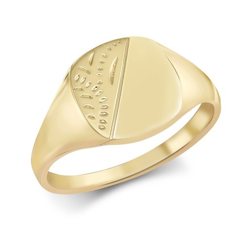 9ct yellow gold signet - gold, ring
