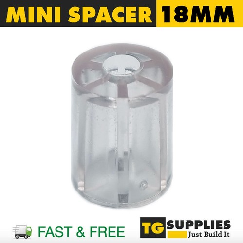 Clear 18mm mini spacers - 18mm, for