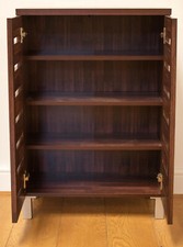 TAD | Dirty Oak 4 Tiers 2 Doors Shoe Storage Cabinet Cupboard Stand Rack Unit