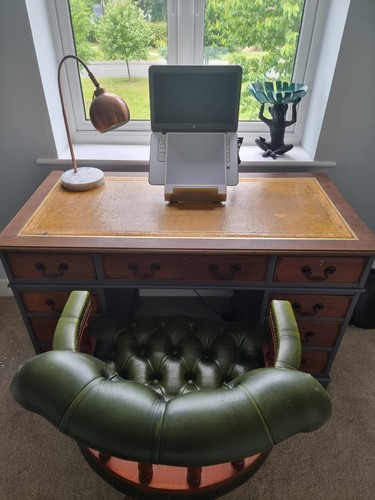 Wooden desk and - wooden, green