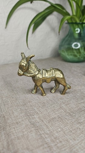 Vintage solid brass donkey - brass,