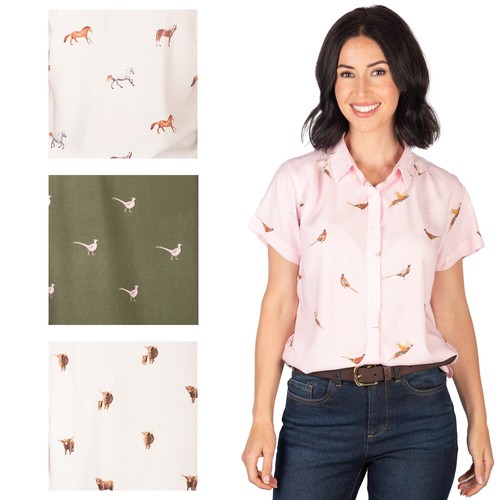 Ladies floaty short sleeved - short,