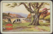 Playing Cards Single Card Old Vintage GOLD FLAKE CIGARETTES Smoking VALE AVOCA B