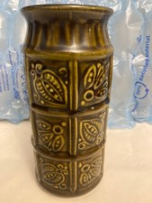 West German Green Brown Vase