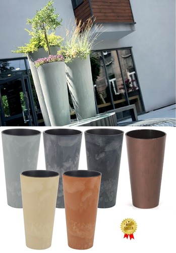 Tubus slim plant pot concrete - tubus,