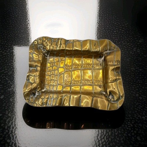 Old vintage brass reptile skin - reptile,