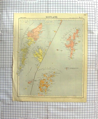 Original old antique print - old,