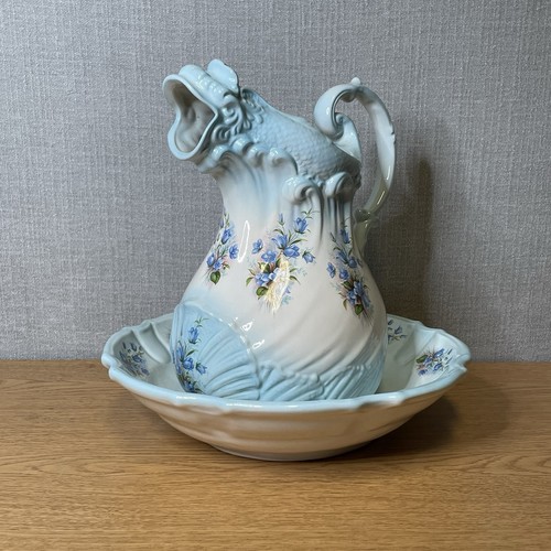 Vintage blue white ceramic - blue,