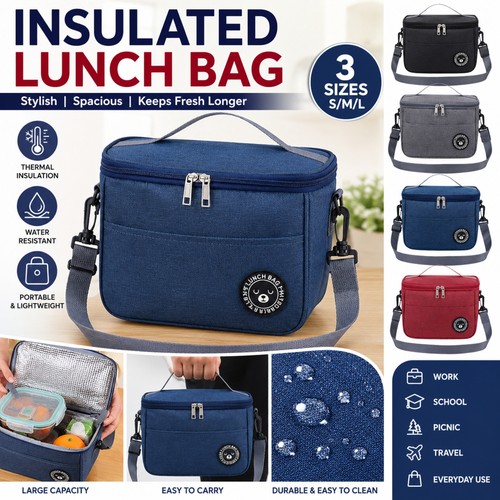 Large insulated lunch bag - insulated,