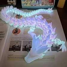 Divine Dragon Statue 3D Printed Night Light Sculpture Aquarium Bedroom Ornament*