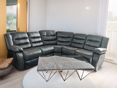 Black leather roma - black,