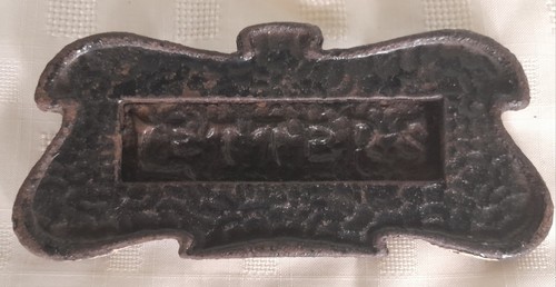 Vintage cast iron letter - letter, box