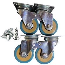 4X Rubber Swivel Castor Wheels Heavy Duty Trolley Furniture Caster Brake 50mm