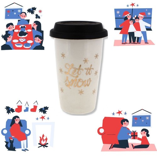 Christmas winter travel mug - christmas,