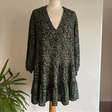 Zara Green & Black Frill Dress