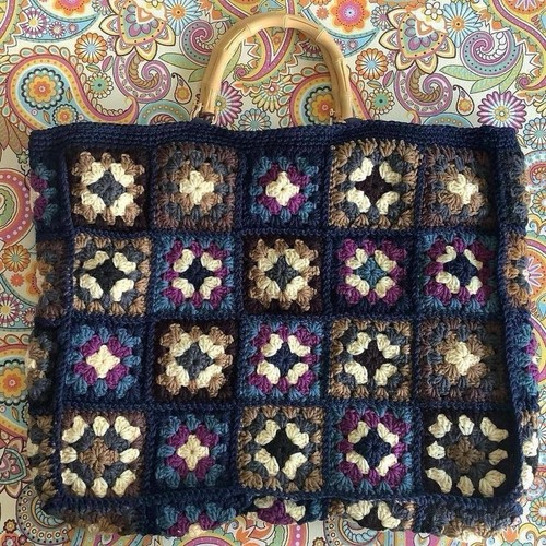 Huge crochet carpet - bag, granny